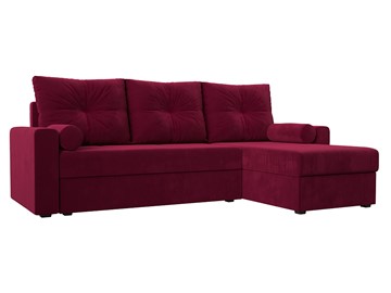 Угловой раскладной диван Верона Лайт, Бордовый (микровельвет) в Благовещенске
