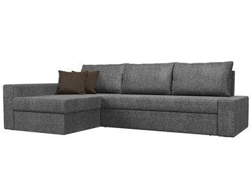 Угловой диван для гостиной Версаль, Серый/Коричневый (рогожка) в Благовещенске