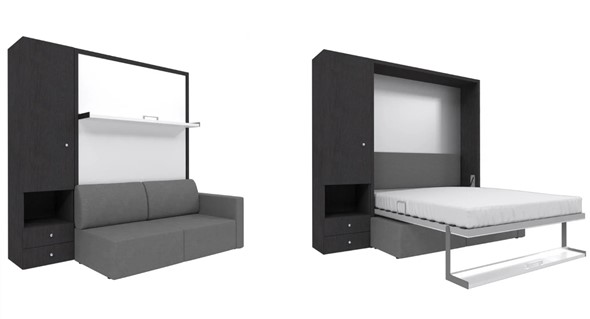 Диван Кровать-трансформер Smart (ШЛ+КД 1400), шкаф левый, правый подлокотник в Благовещенске - изображение