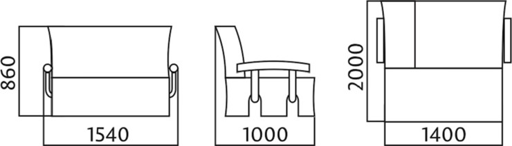 Диван прямой Аккордеон с боковинами, спальное место 1400 в Благовещенске - изображение 4