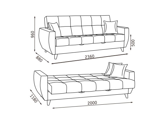 Прямой диван Бетти  2 БД в Благовещенске - изображение 22