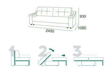 Прямой диван Мальта 3 Тик-так БД в Благовещенске - предосмотр 6