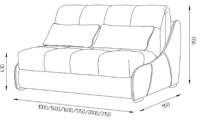 Прямой диван Токио 205 (ППУ) в Благовещенске - изображение 3