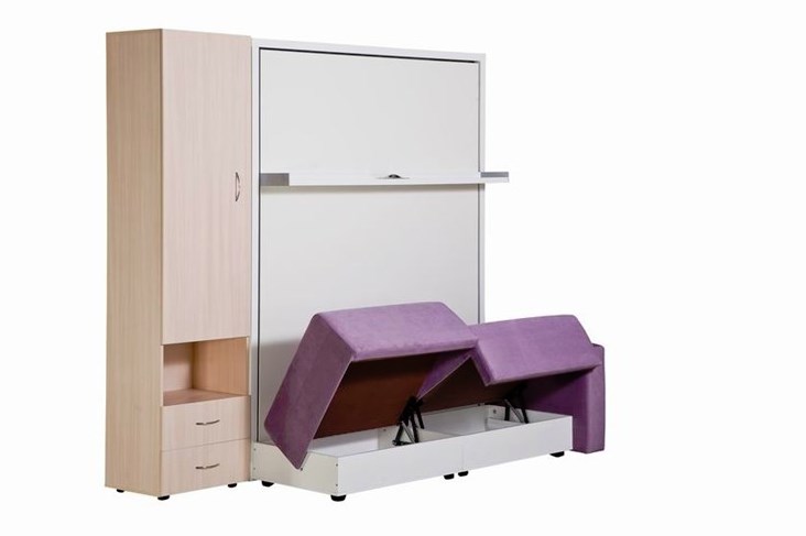 Диван Кровать-трансформер Smart (ШЛ+КД 1400+ШП), 2 шкафа, без подлокотников в Благовещенске - изображение 4