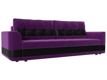 Прямой диван Честер, Фиолетовый/черный (вельвет/экокожа) в Благовещенске