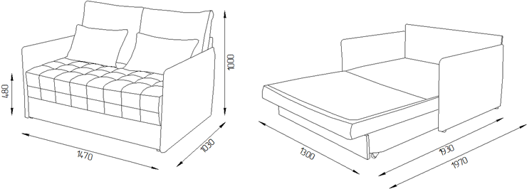 Прямой диван Дакота 130 (ППУ) в Благовещенске - изображение 7