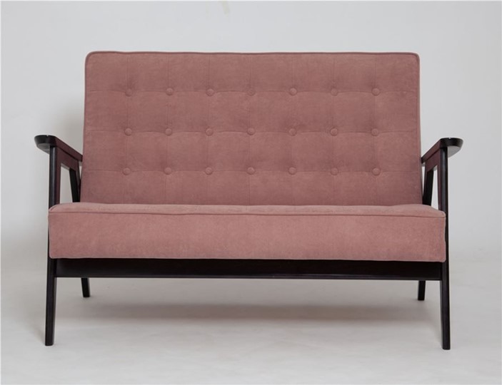 Прямой диван Ретро, двухместный (венге / RS 12 - розовый) в Благовещенске - изображение 1