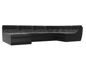 Модульный П-образный диван Холидей, Черный (экокожа) в Благовещенске