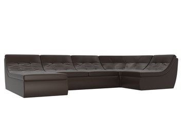 Модульный П-образный диван Холидей, Коричневый (экокожа) в Благовещенске