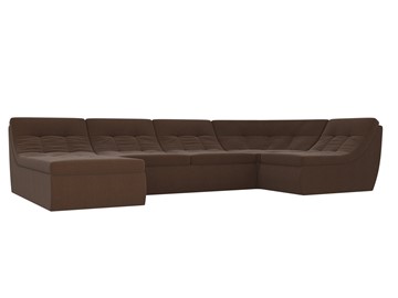 Модульный П-образный диван Холидей, Коричневый (рогожка) в Благовещенске