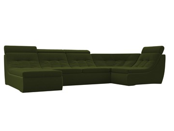 Большой модульный диван Холидей люкс, Зеленый (микровельвет) в Благовещенске