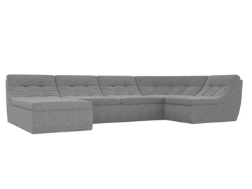 Модульный П-образный диван Холидей, Серый (рогожка) в Благовещенске
