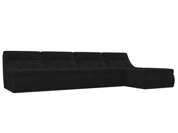 Большой модульный диван Холидей, Черный (велюр) в Благовещенске