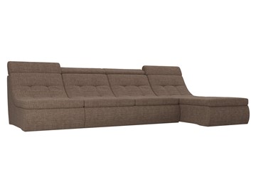 Модульный раскладной диван Холидей люкс, Коричневый (рогожка) в Благовещенске