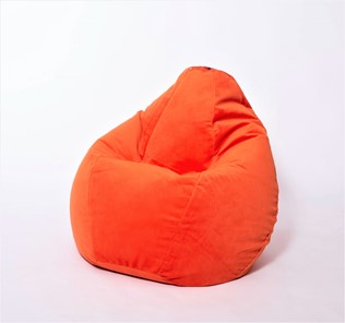 Кресло-мешок Груша большое, велюр однотон, оранжевое в Благовещенске