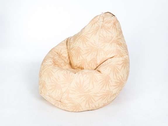 Кресло-мешок Груша большое, жаккард, бежевые листья в Благовещенске - изображение
