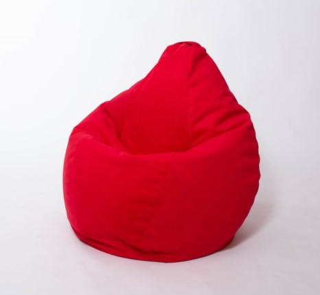 Кресло-мешок Груша большое, велюр однотон, красное в Благовещенске - изображение