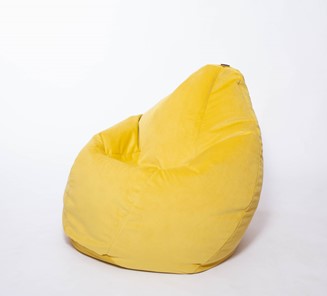 Кресло-мешок Груша большое, велюр однотон, лимонное в Благовещенске