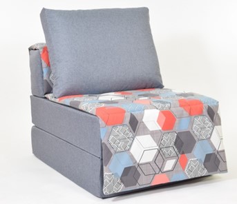 Бескаркасное кресло-кровать Харви, серый - геометрия в Благовещенске - предосмотр