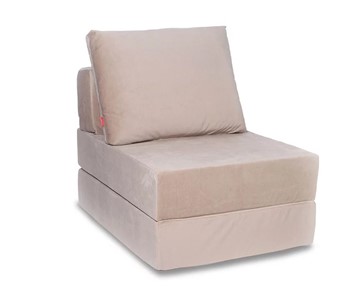 Бескаркасное кресло-кровать КлассМебель Окта, велюр бежевый в Благовещенске