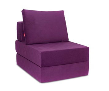 Кресло бескаркасное КлассМебель Окта, велюр фиолетовый в Благовещенске