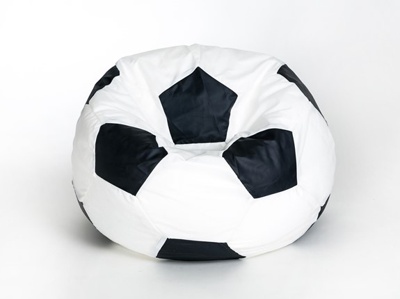 Кресло-мешок Мяч малый, бело-черный в Благовещенске - изображение