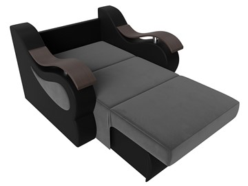 Кресло-кровать Меркурий (60), Серый\Черный (Велюр\Экокожа) в Благовещенске - предосмотр 1