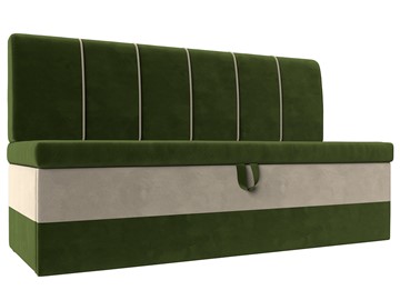 Кухонный прямой диван Энигма, Зеленый/Бежевый (Микровельвет) в Благовещенске