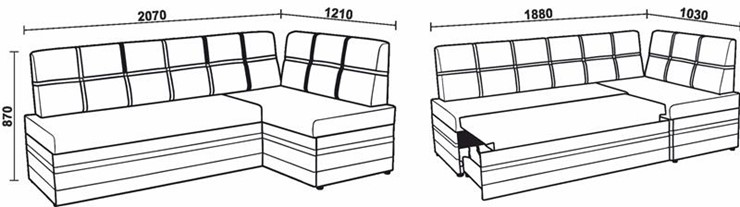 Кухонный диван НЕО КМ-06 ДУ с механизмом в Благовещенске - изображение 5