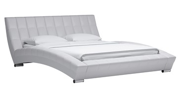 Двуспальная кровать Оливия 160 арт. Марика 483 к/з (белый) с основанием в Благовещенске