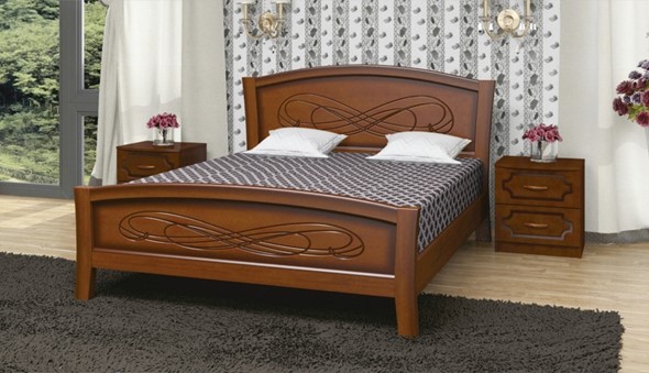 Односпальная кровать Карина-16 (Орех) 90х200 в Благовещенске - изображение