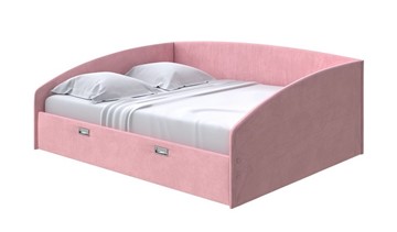 Кровать двуспальная Bono 160х200, Велюр (Casa Жемчужно-розовый) в Благовещенске