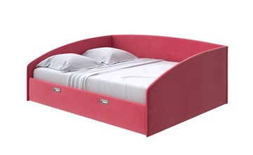 Кровать двуспальная Bono 160х200, Велюр (Forest 13 Красный) в Благовещенске