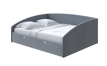 Кровать 2-спальная Bono 160х200, Велюр (Forest 17 Серый) в Благовещенске