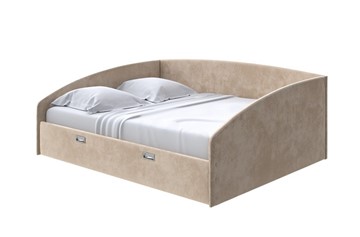 Кровать двуспальная Bono 160х200, Велюр (Лофти Тауп) в Благовещенске