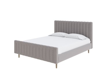 Двуспальная кровать Madison 160x200, Искусственная шерсть (Лама Светло-серый) в Благовещенске