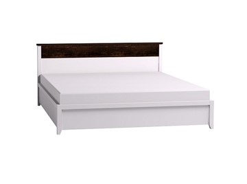 Двуспальная кровать Норвуд 31 с гибкими ламелями металл, Белый-Орех шоколадный в Благовещенске