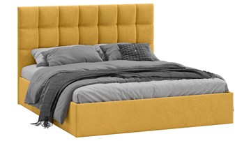 Кровать двуспальная с подъемным механизмом Эмбер (Микровелюр Wellmart Yellow) в Благовещенске