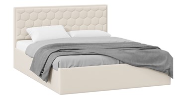 Двуспальная кровать с подъемным механизмом Порто (Велюр Confetti Cream) без заглушины в Благовещенске