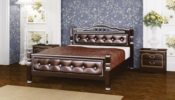 Односпальная кровать Карина-11 (Орех Темный, обивка бриллиант) 120х200 в Благовещенске