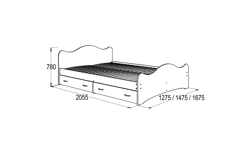 Кровать 6 с ящиками, 90х200 Млечный дуб с основанием в Благовещенске - изображение 1