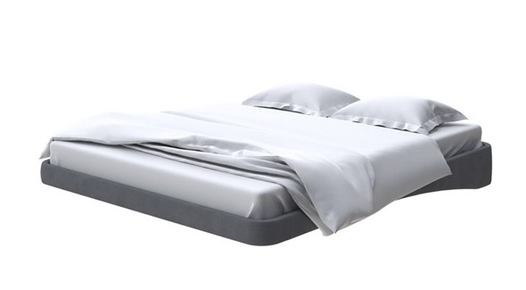 Кровать двуспальная парящая 160х200, Рогожка (Тетра Графит) в Благовещенске - изображение