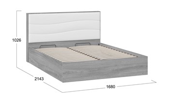 Кровать с механизмом Миранда тип 1 (Дуб Гамильтон/Белый глянец) в Благовещенске - предосмотр 1