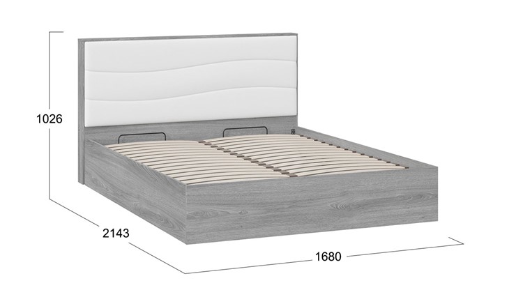 Кровать с механизмом Миранда тип 1 (Дуб Гамильтон/Белый глянец) в Благовещенске - изображение 1