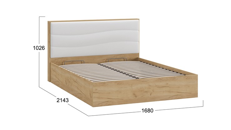 Кровать с механизмом 2-спальная Миранда тип 1 (Дуб крафт золотой/Белый глянец) в Благовещенске - изображение 1