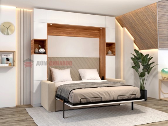 Кровать-шкаф с диваном Аделина 1400х2000 в Благовещенске - изображение
