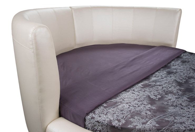Круглая кровать Luna 200х200, Велюр (Лофти Олива) в Благовещенске - изображение 1