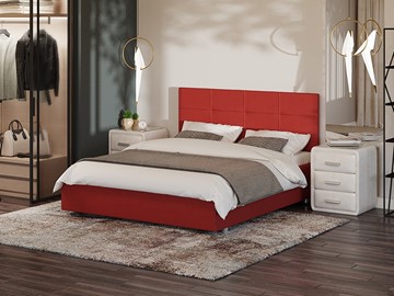 Кровать 2-спальная Neo 160х200, Велюр (Forest 13 Красный) в Благовещенске