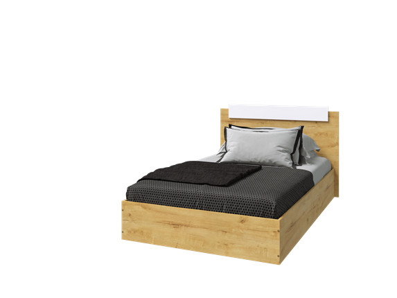 Односпальная кровать Эко 900 ЛДСП, Дуб вотан/Белый в Благовещенске - изображение