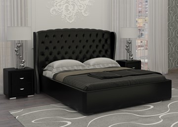 Кровать Dario Grace 140x200, Экокожа (Черный) в Благовещенске